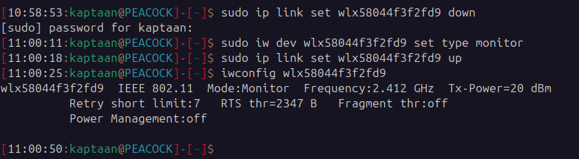 Shifting to Monitor Mode