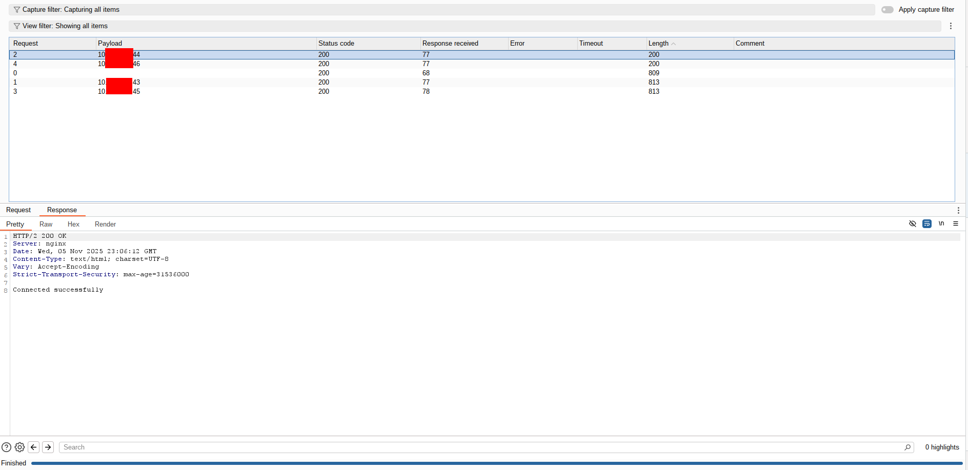 Burp Suite Intruder for Checking Connection to Databases