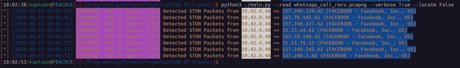 WhatsApp Call Recv - All IPs belong to FACEBOOK ASN