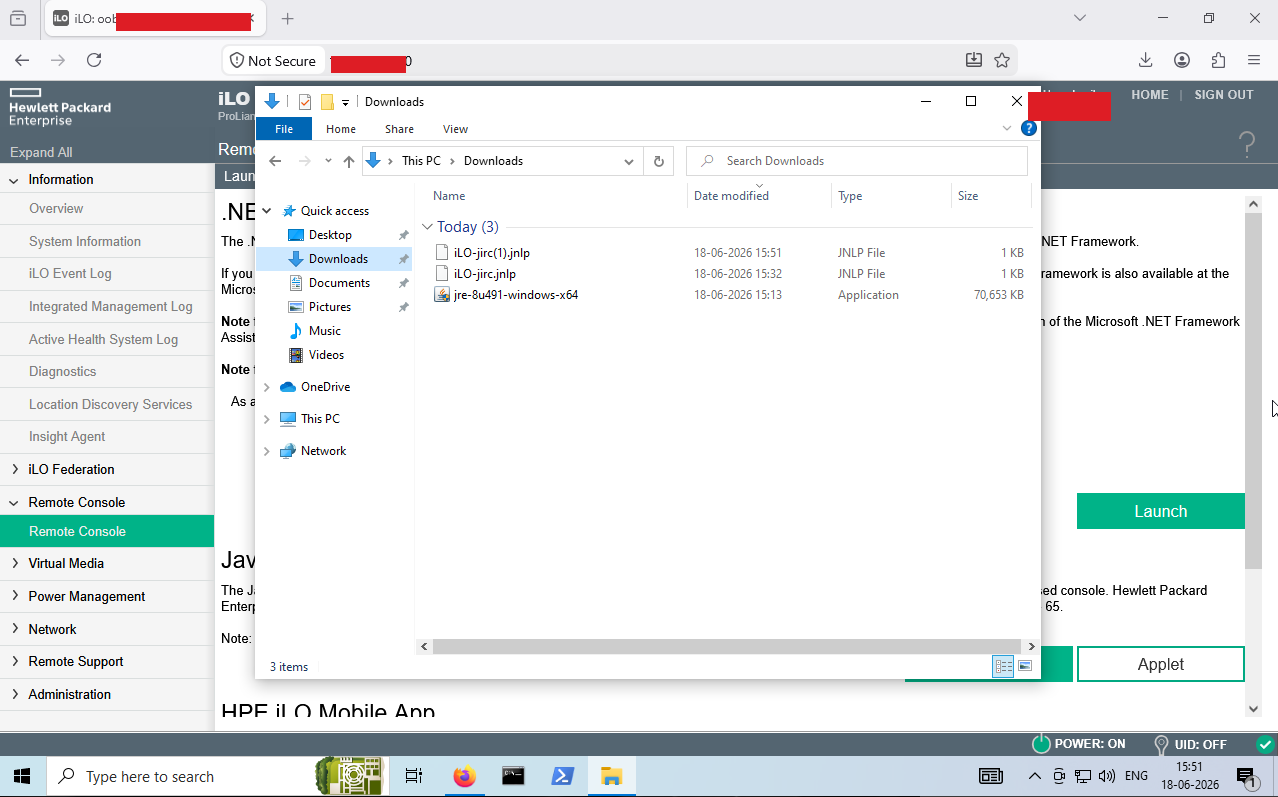 JNLP file downloaded to launch the HP Integrated Remote Console
