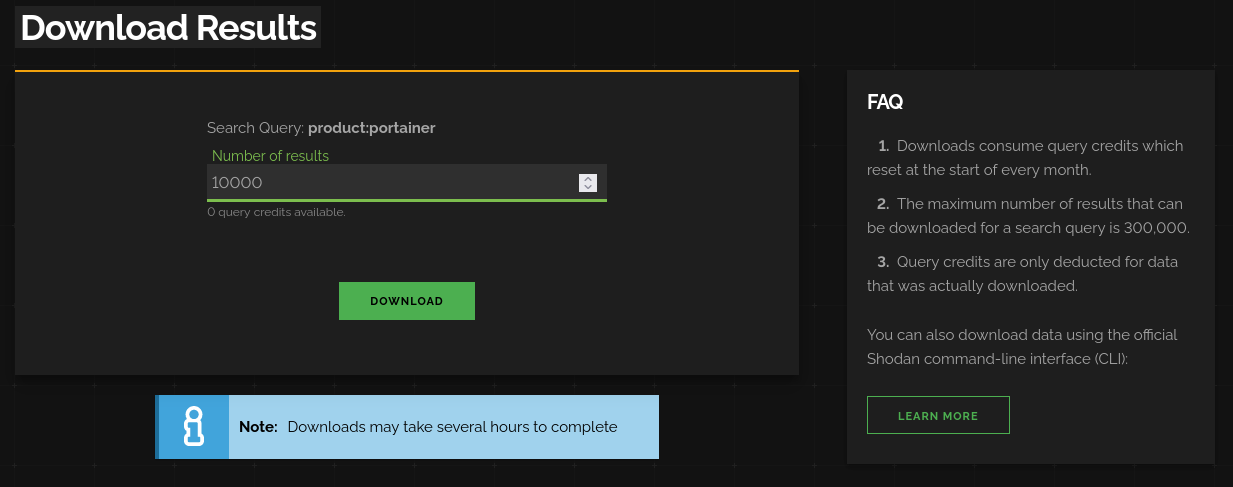 Shodan Download Results