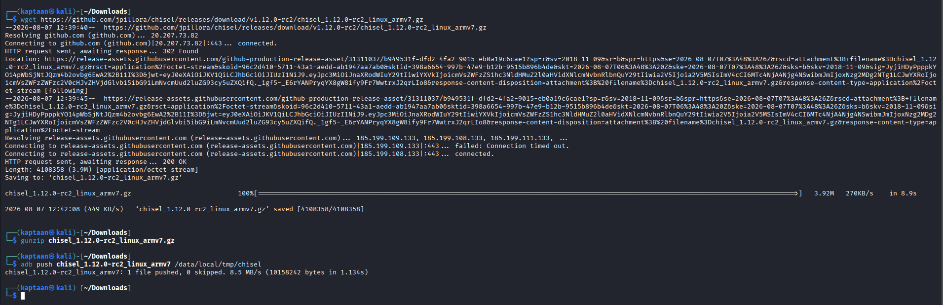 Downloading chisel and pushing it to the Smart TV