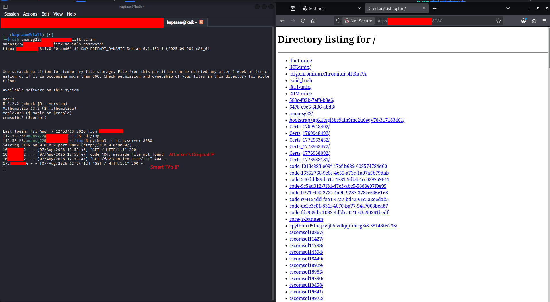 Proof of concept - destination sees the Smart TV&rsquo;s IP, not the attacker&rsquo;s
