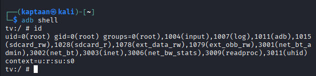 Root shell on the Smart TV via ADB